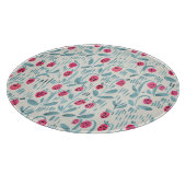 小さな花：水色シームレス カッティングボード (角)