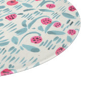 小さな花：水色シームレス カッティングボード (角)