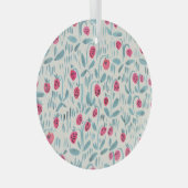 小さな花：水色シームレス ガラスオーナメント (正面右)