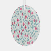 小さな花：水色シームレス ガラスオーナメント (正面左)