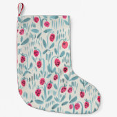 小さな花:水色シームレス スモールクリスマスストッキング (正面)
