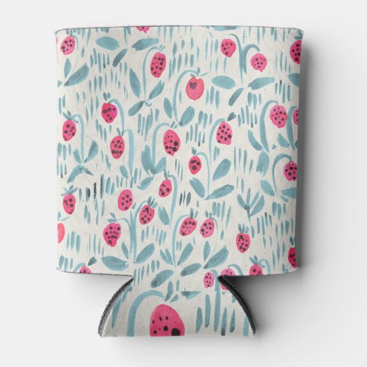 小さな花：水色シームレス 缶クーラー (正面)