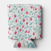 小さな花：水色シームレス 缶クーラー (裏面)