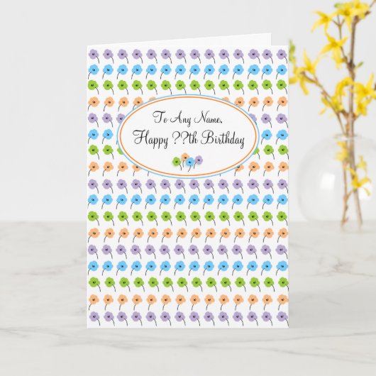 小さな花Any Age誕生日 カード (黄色い花)