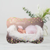 小さな花PkとYel写真誕生のお知らせ 案内状 (スタンド正面)