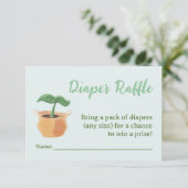 小さな芽おむつラッフルベビーシャワーカード 招待状 (スタンド正面)