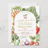 小さな芽が出るよ！ベイビーシャワー 招待状 (正面)