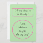 小さな芽が咲いている：赤ちゃんシャワー 招待状 (裏面)