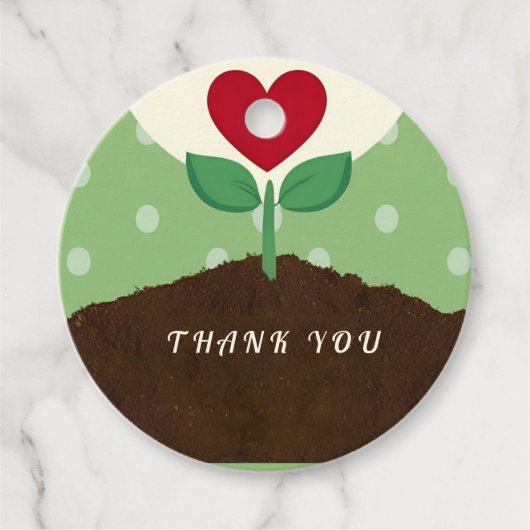 小さな芽が赤ちゃんのシャワーを途中にある フェイバータグ (正面)