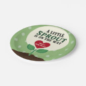 小さな芽が赤ちゃんのシャワーを途中にある ペーパープレート (アングル)