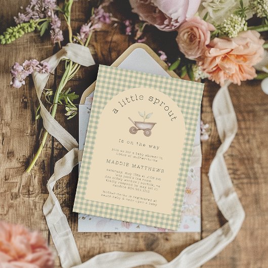 小さな芽が赤ちゃんのシャワーを途中にある 招待状