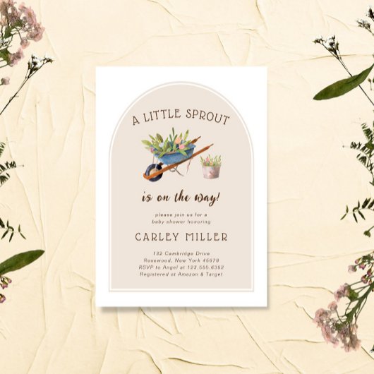 小さな芽が赤ちゃんのシャワーを途中にある 招待状