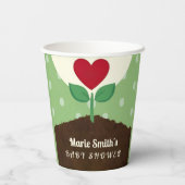 小さな芽が赤ちゃんのシャワーを途中にある 紙コップ (裏面)