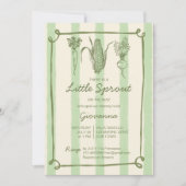 小さな芽が赤ちゃんシャワーを剥ぎ取る途中である 招待状 (正面)