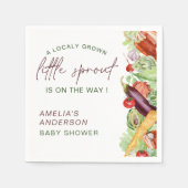 小さな芽が赤ちゃんシャワーを浴びる途中にある スタンダードカクテルナプキン (正面)