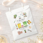 小さな芽のガーデニング赤ちゃんシャワーピンクのブーツ フェイバーバッグ (クリップ留めされた状態)