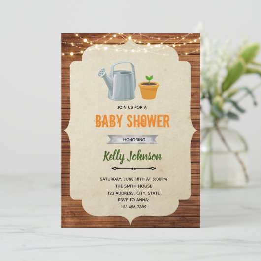 小さな芽のシャワー招待状 招待状 (スタンド正面)