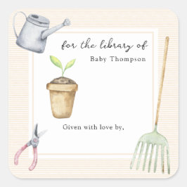 小さな芽の図書館のために スクエアシール