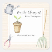 小さな芽の図書館のために スクエアシール (正面)