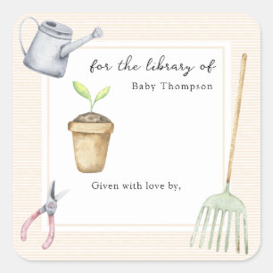 小さな芽の図書館のために スクエアシール