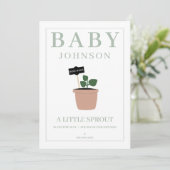 小さな芽の種子パケットの性別を明らかにする招待状 招待状 (スタンド正面)