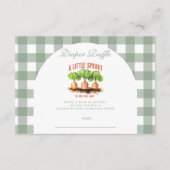 小さな芽の赤ちゃんシャワーおむつラッフル エンクロージャーカード (正面)