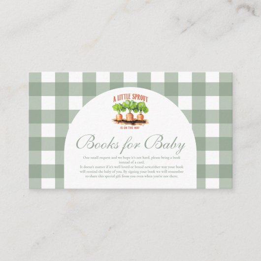 小さな芽の赤ちゃんシャワーベビー エンクロージャーカード (正面)