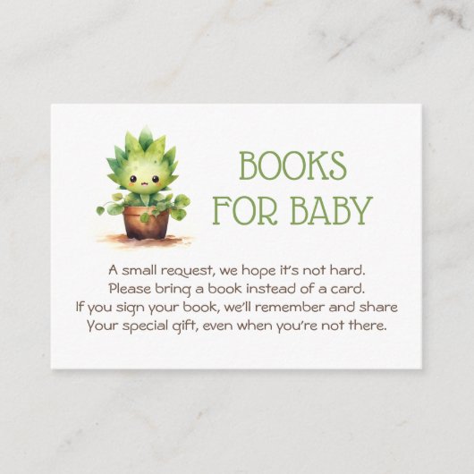 小さな芽の赤ちゃんシャワー エンクロージャーカード (正面)