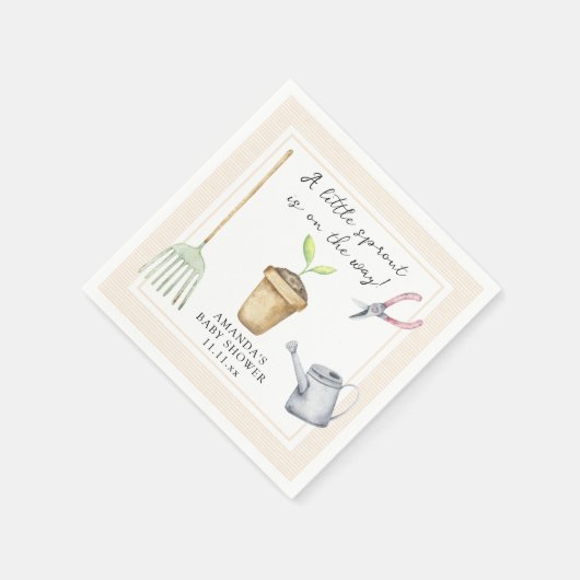 小さな芽の赤ちゃんシャワー スタンダードカクテルナプキン (角)