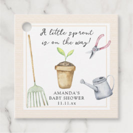 小さな芽の赤ちゃんシャワー フェイバータグ