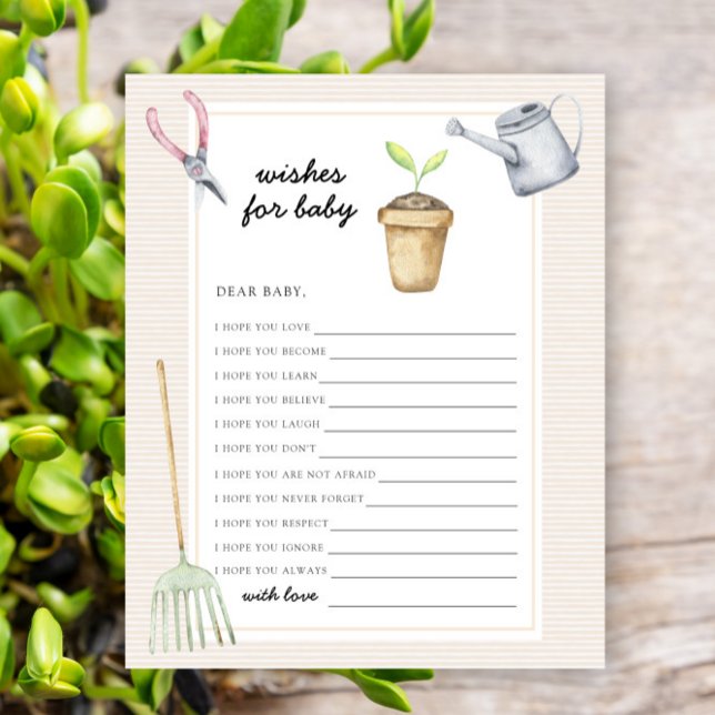 小さな芽の赤ちゃんシャワー – ベビーの願い (クリエイターアップロード済み)