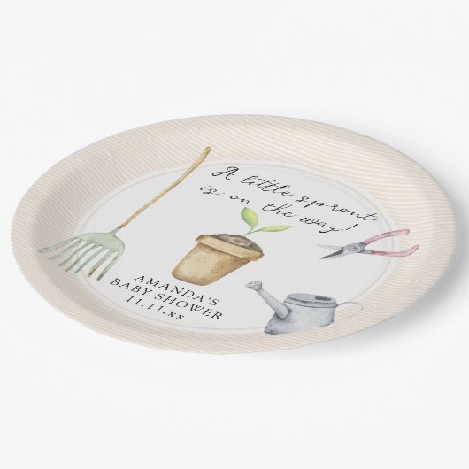 小さな芽の赤ちゃんシャワー ペーパープレート (アングル)