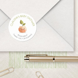 小さな芽の赤ちゃんシャワー ラウンドシール