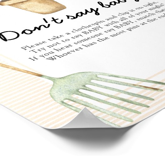 小さな芽の赤ちゃんシャワー – 言わないベビー ポスター (角)