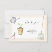 小さな芽の赤ん感謝していだシャワー サンキューカード (正面)