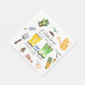 小さな芽の青いレインブーツガーデン赤ちゃんシャワー スタンダードランチョンナプキン (角)