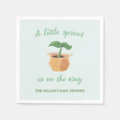 小さな芽を出した園芸植物の赤ちゃんシャワー スタンダードカクテルナプキン (正面)