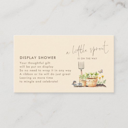 小さな芽を表示ベビーシャワー エンクロージャーカード (正面)