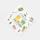 小さな芽ピンクのレインブーツガーデン赤ちゃんシャワー スタンダードランチョンナプキン (角)