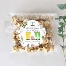 小さな芽ピンクのレインブーツガーデン赤ちゃんシャワー