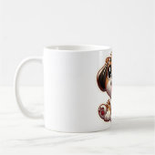 小さな茶色のかわいい子犬 コーヒーマグカップ (左)