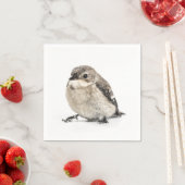 小さな茶色の庭の鳥の写真 スタンダードカクテルナプキン (インサイチュ)