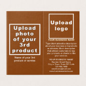 小さな茶色の折り畳みカードのビジネス製品 (外部フラット)