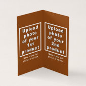 小さな茶色の折り畳みカードのビジネス製品 (内部)