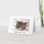 小さな茶色の靴のカード カード (裏面)