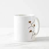小さな茶色の鳥。茶色の小鳥達 コーヒーマグカップ (正面右)