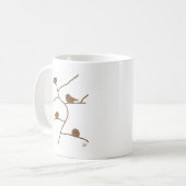 小さな茶色の鳥。茶色の小鳥達 コーヒーマグカップ (正面左)