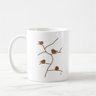 小さな茶色の鳥。茶色の小鳥達 コーヒーマグカップ