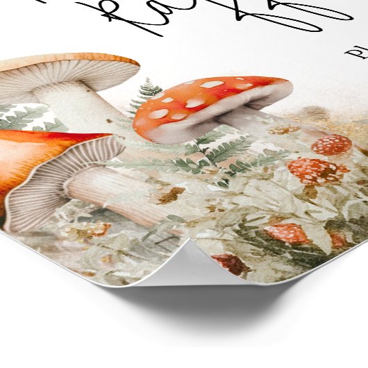 小さな菌類の魅力キノコおむつラッフル ポスター (角)