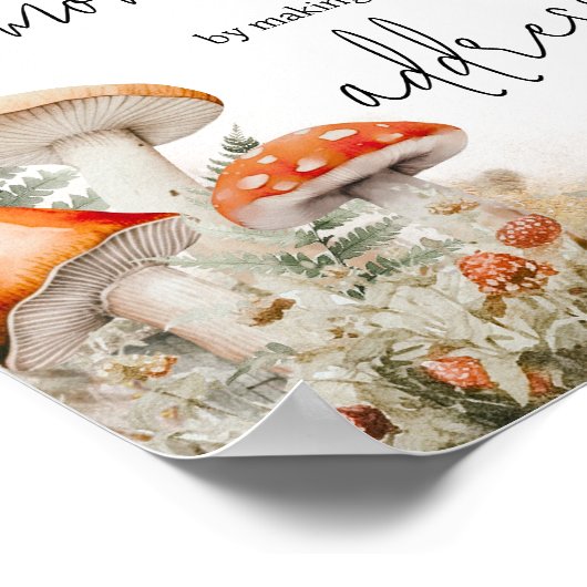 小さな菌類の魅力化されたキノコの封筒ステーション ポスター (角)